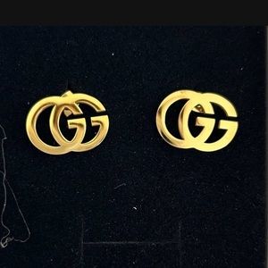 New GG gold stainless steel stud earrings